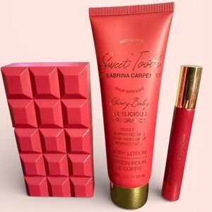 Women’s Sweet Tooth By Sabrina Carpenter! Cherry Baby! Two perfumes and lotion!
